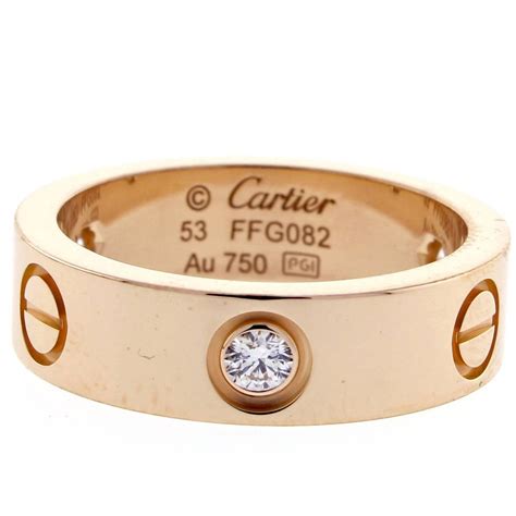 cartier love ring 3 diamond rose gold|cartier ring 750 52833a 1t0.